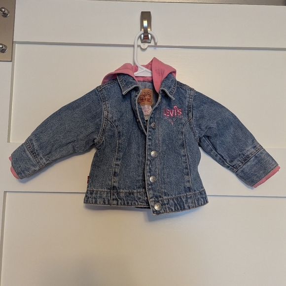 Levi's Toddler denim jacket with sweatshirt hood size 18 months. - Picture 1 of 5
